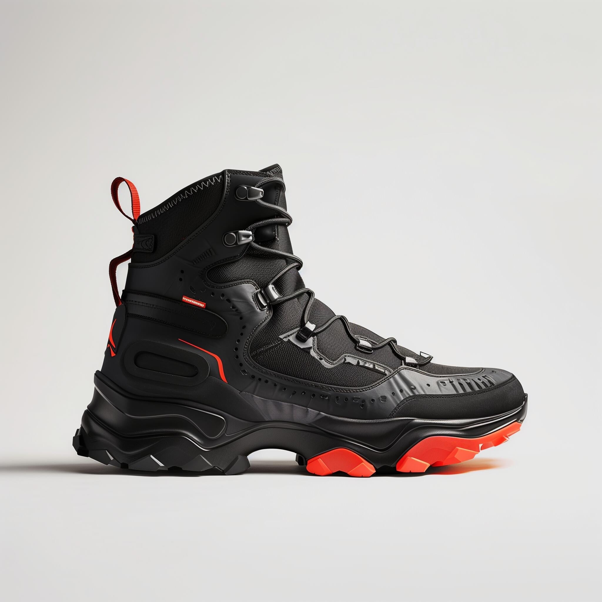Black And Orange Sports Shoes